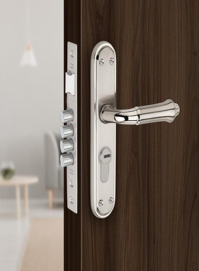 Link Lotus Mortise Lock |for Main & Internal Door in Home/Office/Hotel | 10 Inches Heavy Duty Handle Set with One Side Key Access, 3 Keys |SS Finish|5 Years Warranty - Image 1
